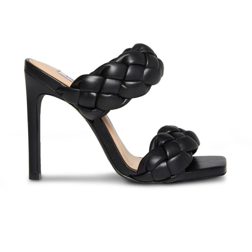 Steve Madden Kenley Women's Vegan Leather Braided Slip On Mule Heeled Sandals